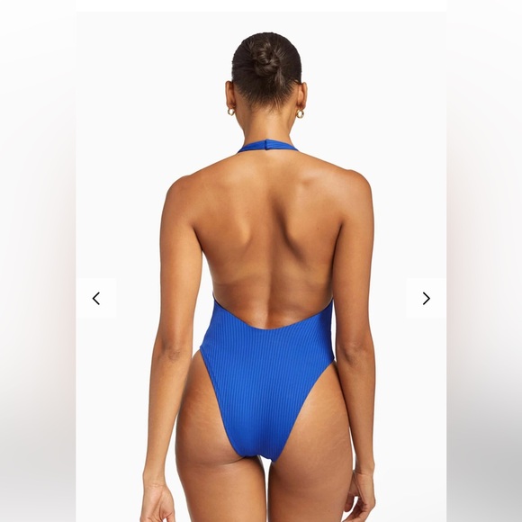 NWT Vitamin A Alia One Piece Swimsuit Cheeky Halter Blue 10 Large - Picture 3 of 11
